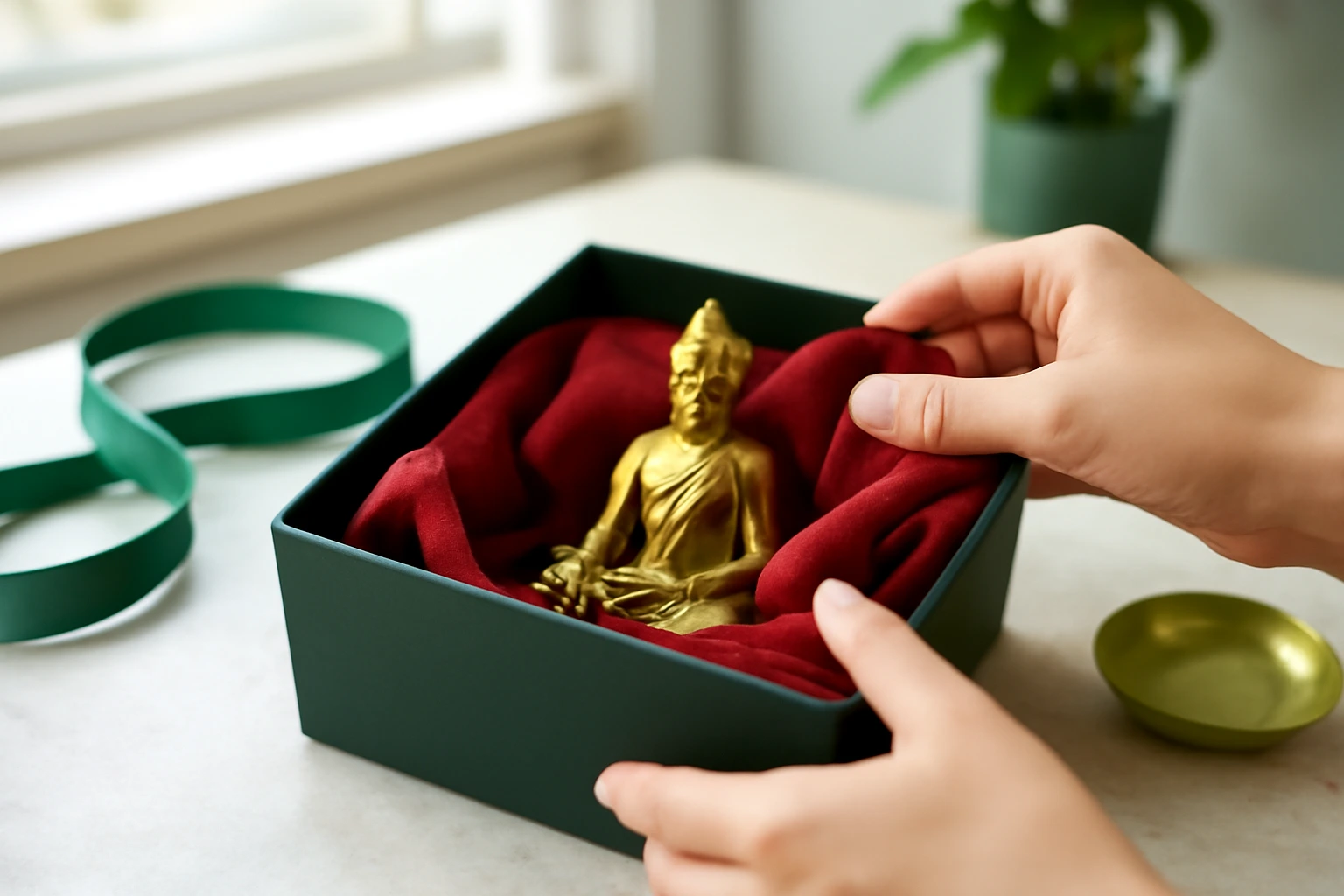 Gói quà, viết thiệp và trao vật phẩm phong thủy cho trang trọng: hộp, lót, lời chúc và cách đưa tận tay