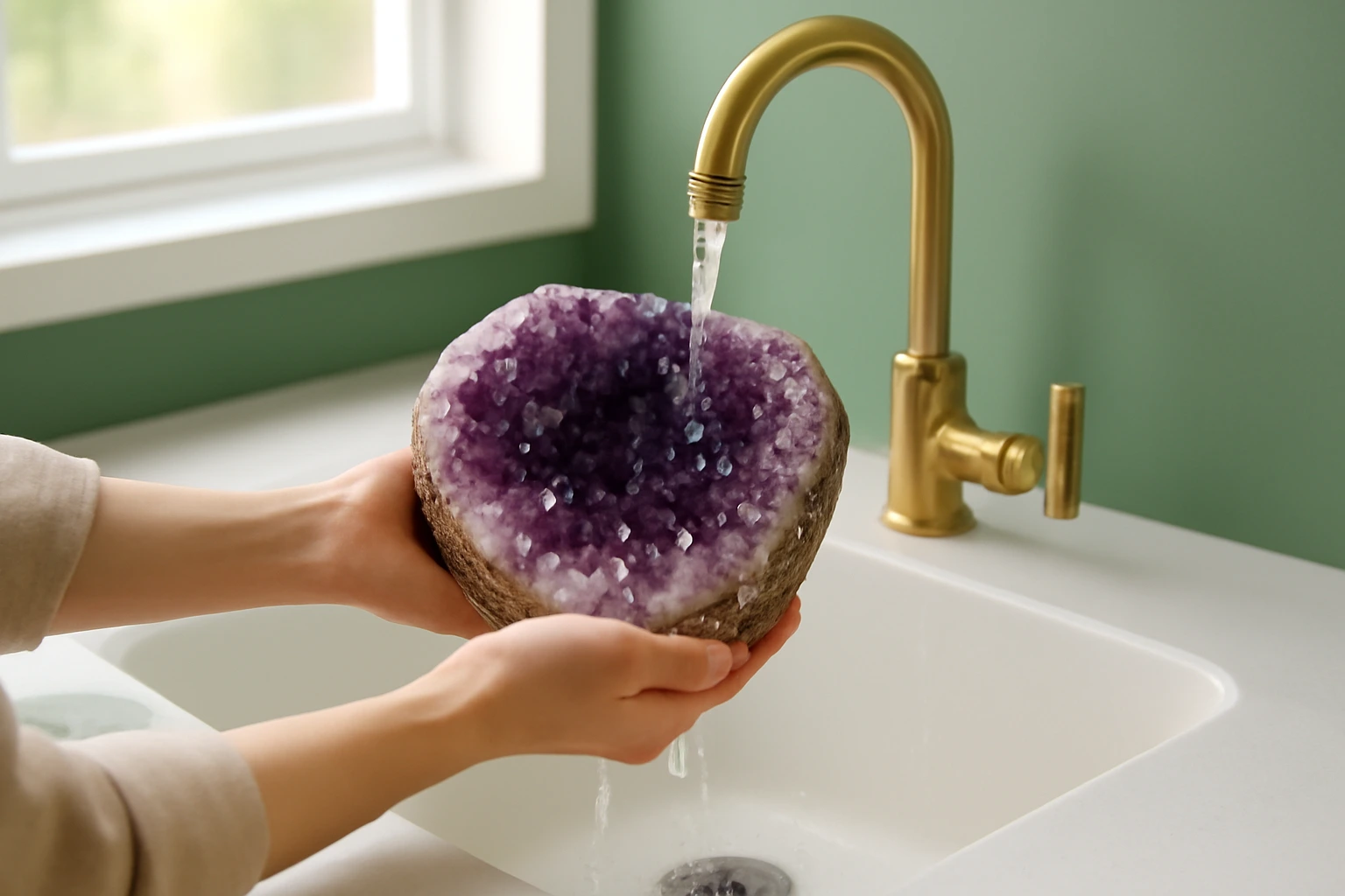 Vệ sinh tượng đá, quả cầu và hốc thạch anh khối lớn: rửa được không, lau thế nào, phơi ở đâu